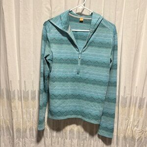 Blue Patterned Quarter-Zip Pullover